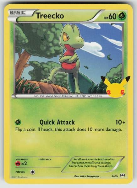 Treecko 3/25 McDonald's 25th Anniversary Common NM Pokemon TCG