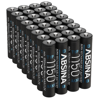 ABSINA 32x AAA Akku für Telefon Gigaset 1150 NiMH 1,2V & min. 1050 mAh