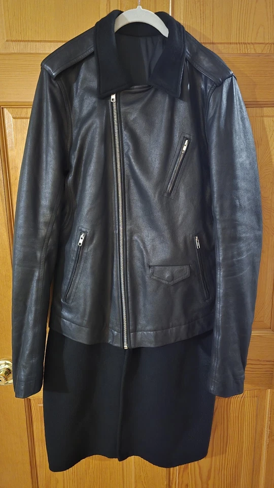 Chaqueta de cuero y cachemir Rick Owens Stooges talla 52 para hombre Foto 2 de 4