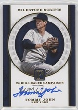 2016 Panini Pantheon Milestone Scripts Gold 23/49 Tommy John #MS-TJ Auto 0c6