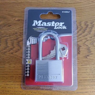 NEU Master Lock 9140DLF - 2 Schlüssel Aluminium Vorhängeschloss 