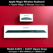 Apple Magic Wireless Keyboard  Magic 2 Mouse- Space Gray - A1843  A1657