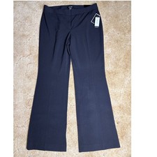 Nine West The Modern Flare Leg Pants Black Stretch Career Trousers Womens 10 NEW