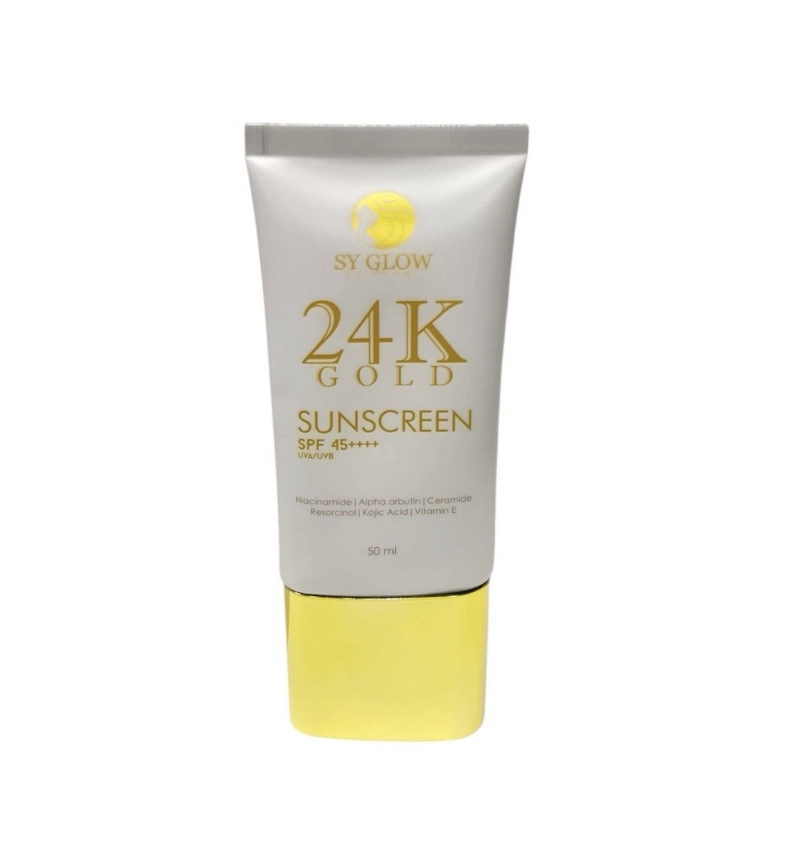 SY GLOW 24K Gold Sunscreen SPF45+ Broad Spectrum Niacinamide