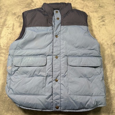 Vintage 2003 OshKosh B'gosh Puffer Vest Boys 14 Blue Black Two Tone Down Outdoor