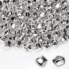 Jingle bells 100 pack 4 5 inch silver craft decoration supplies