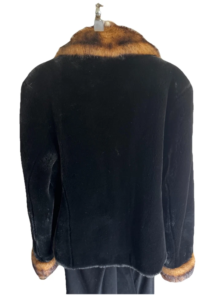 Chaqueta de Lujo TALLY-HO Piel Flujo De Colección l@@k Negra Marrón Noche Forrada con Cremallera L Foto 2 de 4