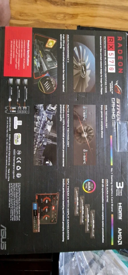 Asus ROG Strix AMD Radeon RX 570 4GB GDDR5 Graphics Card (90YV0AJ0-M0NA00) - Image 3 of 4
