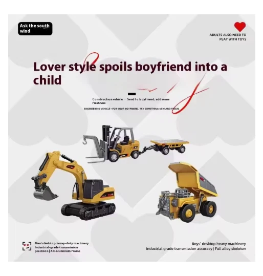 Miniexcavadora y camión volquete de radiocontrol de 1:64 - Vehículo de ingeniería de juguete Foto 2 de 4