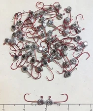 50-1/16oz. Minnow Head Jig Heads with Wire Keeper #4 Hook 3D Eye Sockets