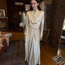 1970s rare halston silk wrap gown