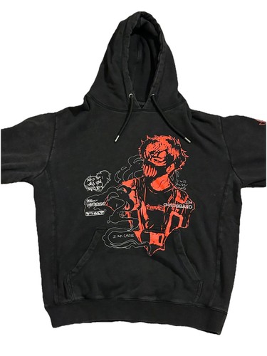 Corpse Husband Hoodie Men’s Black “Miss You I Am Corpse” Emo Anime Vibes Size L