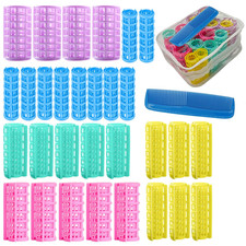 30Pcs Plastic Hair Curlers Rollers Set, Snap on Rollers Self Grip Hairdressing