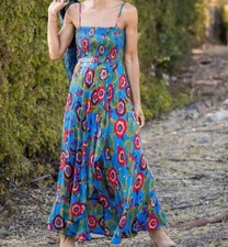NWOT Band of Gypsies Floral Blue Maxi Dress size M