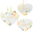 Mirror Glass Heart Plaque Floral Hanging Gift - Mum Nan or Grandma
