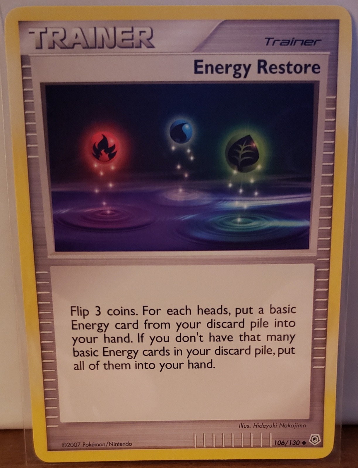 POKEMON ENERGY RESTORE 106/130 DIAMOND & PEARL BASE SET NM CONDITION