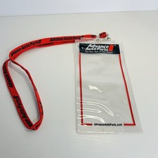 Advance Auto Parts Lanyard With Plastic Pass Holder Red  Black