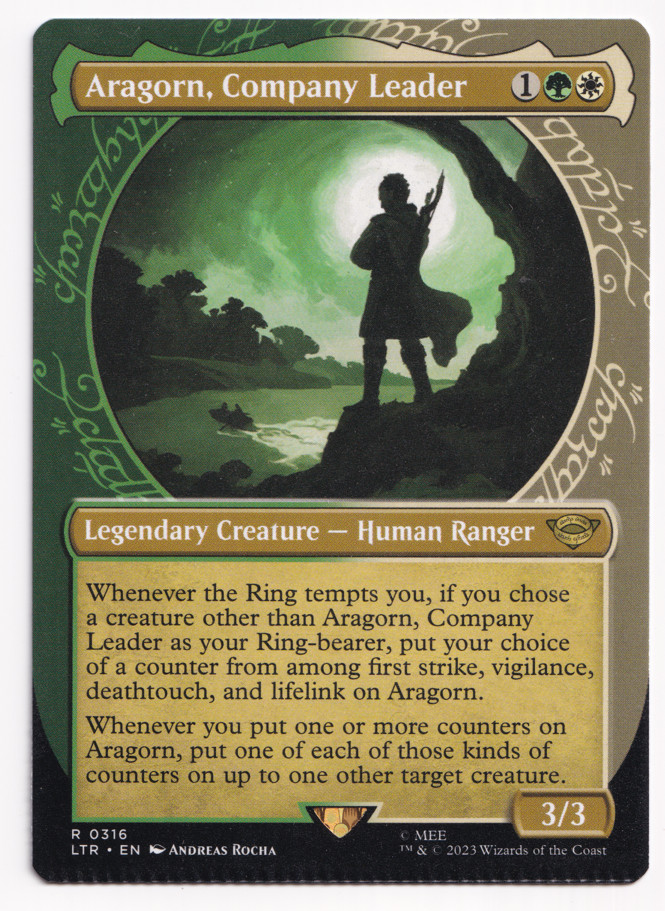 MTG Magic Aragorn Company Leader R 316 Señor de los Anillos Crimped Card