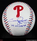 Jimmy Rollins Signed Inscribed Rawlings Phillies OMLB Baseball AUTO Fanatics COA