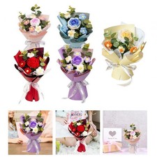 Knitted Flower Crochet Flower Bouquet Finished Hand Woven Preserved Flower