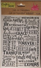 Crafter  s Square rub on transfers/black/Uplifting Words/Positive-1 sheet