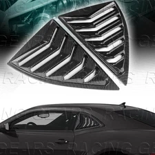 CARBON STYLE ABS SIDE WINDOW LOUVERS SCOOP COVER VENT FIT 10-15 CHEVY CAMARO