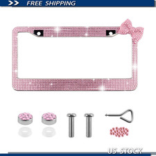 Cute Rhinestone Bow License Plate Frame Stainless Steel Cute Rhinestone Bow License Plate Frame Stainless Steel