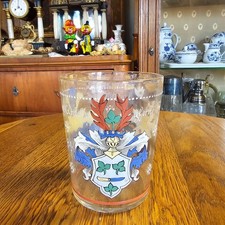 Historisches sch&ouml;nes Trunkglas gro&szlig;er Humpen mit Emailbemalung