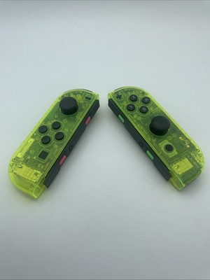 Custom Nintendo Switch Joy Con Controllers - Transparent Atomic Green
