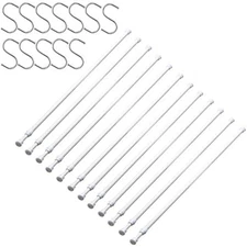 12 Pack Tension Rods for Windows 28 to 48 Inch Spring Tension Rod Adju