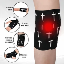 Cross tape Christian, sports training, gift, cotton black wristband, unisex