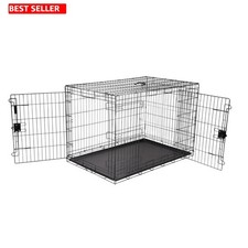 Large Pet Crate 48" with Easy Assembly and Removable Tray for Hygienic Care
