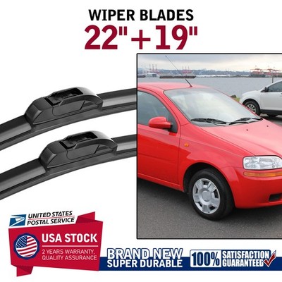 Longer-Lasting Front Wiper Blades 22''&19'' L&R Replace for Cadillac Toyota Ford