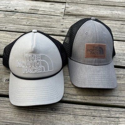 EUC The North Face Mens Trucker Hat One Size SnapBack Lot Of 2 Black Gray