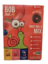 Bob Snail Roll Fruit Rolls Mix 42 Pouches, 0.35 Oz Each, Kosher, Non GMO