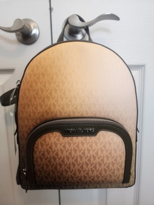 ''NWT'' Michael Kors Jaycee Medium Zip Pocket Backpack MK Ombre Olive Multi