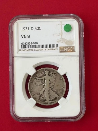 Key Date 1921 D Walking Liberty Half Dollar NGC VG 8