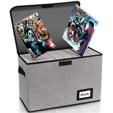 YNSZAS Collection Comic Book Storage Box, 15.8" X 7.8" X 11.8", Collapsible C...