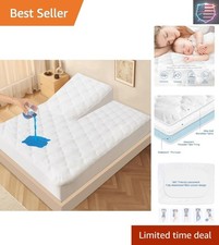 Split Top King Mattress Protector Pad Waterproof Quilted, 34" Top Split from ...