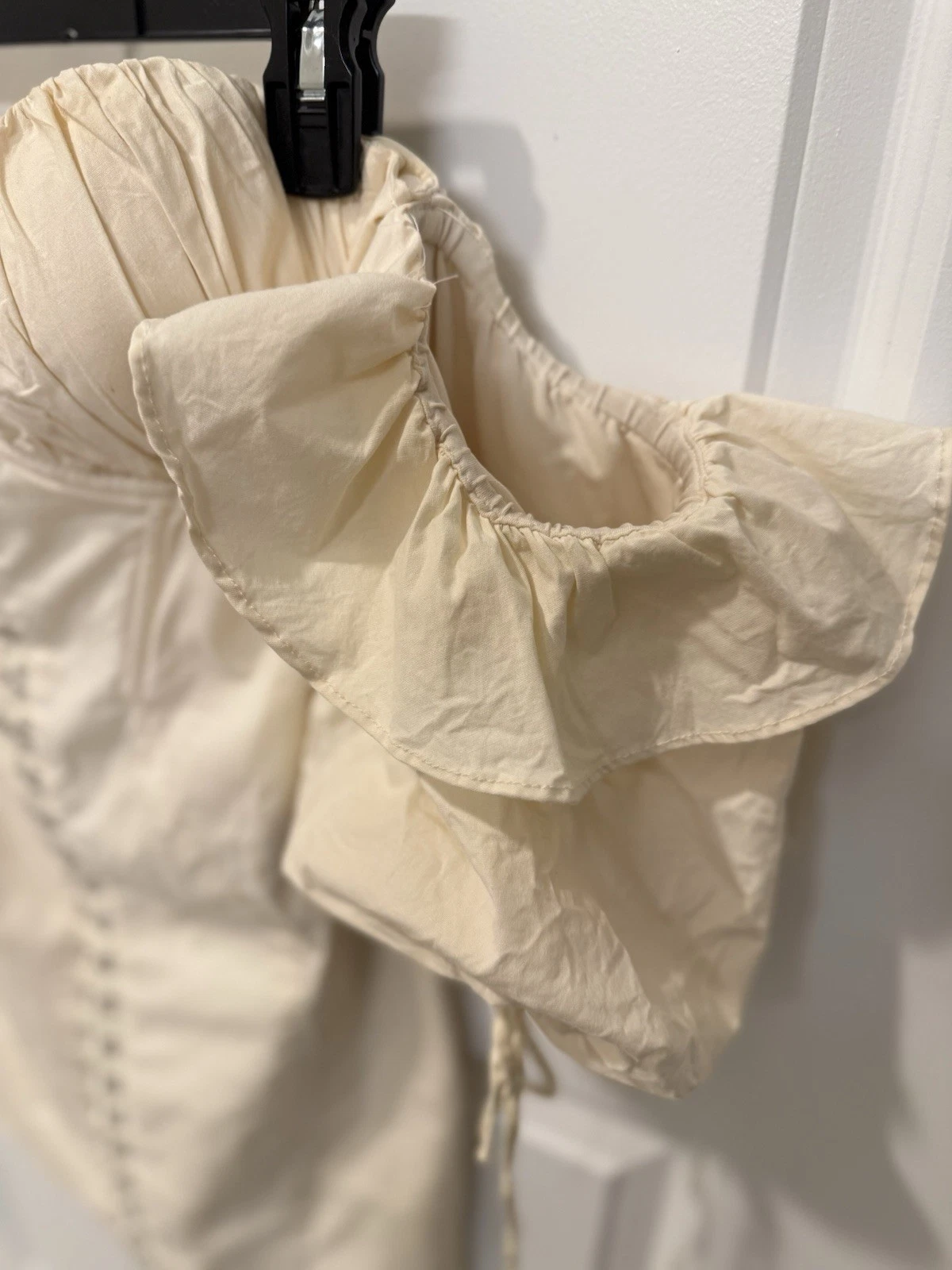 UNDERCOVER Oh Polly Secret Romance Mini abito corsetto manica a sbuffo in avorio taglia US 8