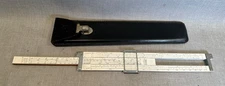 Vintage Dietzgen Microglide 1734 Slide Rule w/ Black Leather Case Good Condition