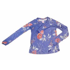 Toddler Girl Size 14/16 Swim Shirt Hawaiian Purple Flowers Beach Pool Sun UV