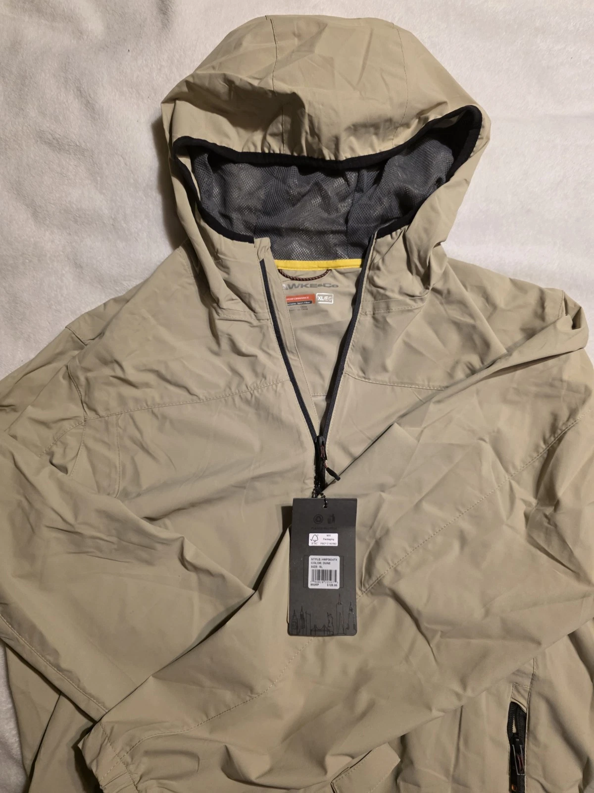 Hawke & Co Men's Jacket Lightweight Hooded Rain Dune Xl Windbreaker Golf Coat