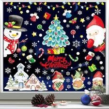 Christmas Window Stickers Decoration, Christmas Window Clings for Snow