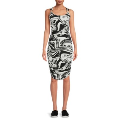 swirl bodycon dress Psychedelic Dress - Yellow Black Swirl Print Bodycon Mini