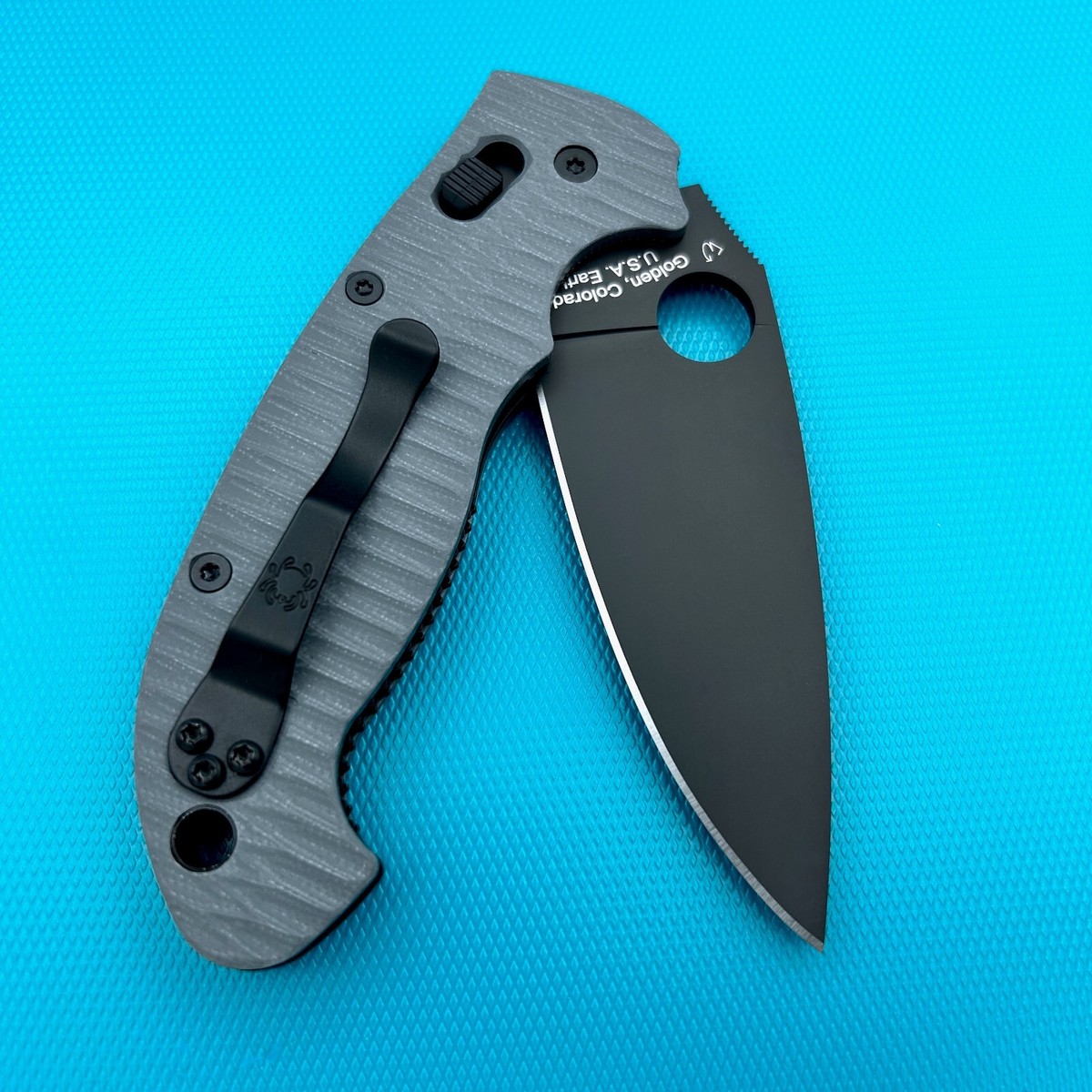 Spyderco Manix 2 XL Grey Anso & Black - Knife Plain Edge C95GPBBK2