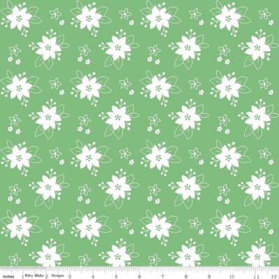 ''Pixie Noel 2'' Floral Green Yardage by Tasha Noel for Riley Blake