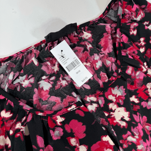 Lane Bryant Top Women’s 30 Floral Bishop longsleeeve flowy Bloomcore Career NWT - Picture 3 of 10