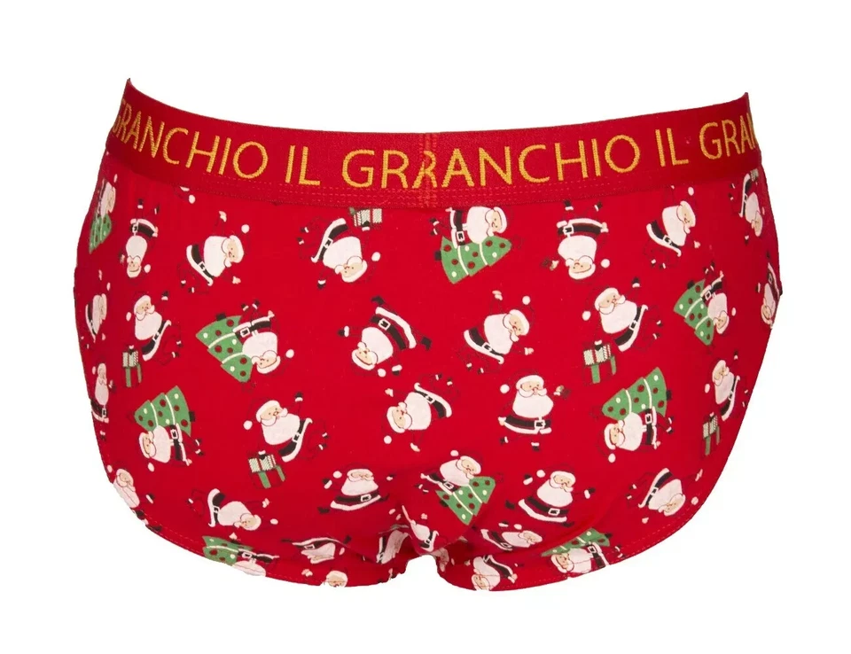 Slip Mutanda Uomo Rosso Il Granchio Natale Natalizio In Cotone Elasticizzato - Immagine 4 di 4