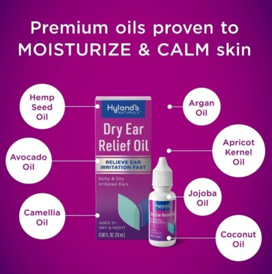Hyland's Naturals, Öl zur Linderung trockener Ohren, Alter 2+ 15 ml / Ohrenschmerzen Tropfen 10 ml